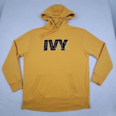 Ivy Park Pullover Hoodie Mustard Yellow Womens Medium M Cotton Poly Blend **READ
