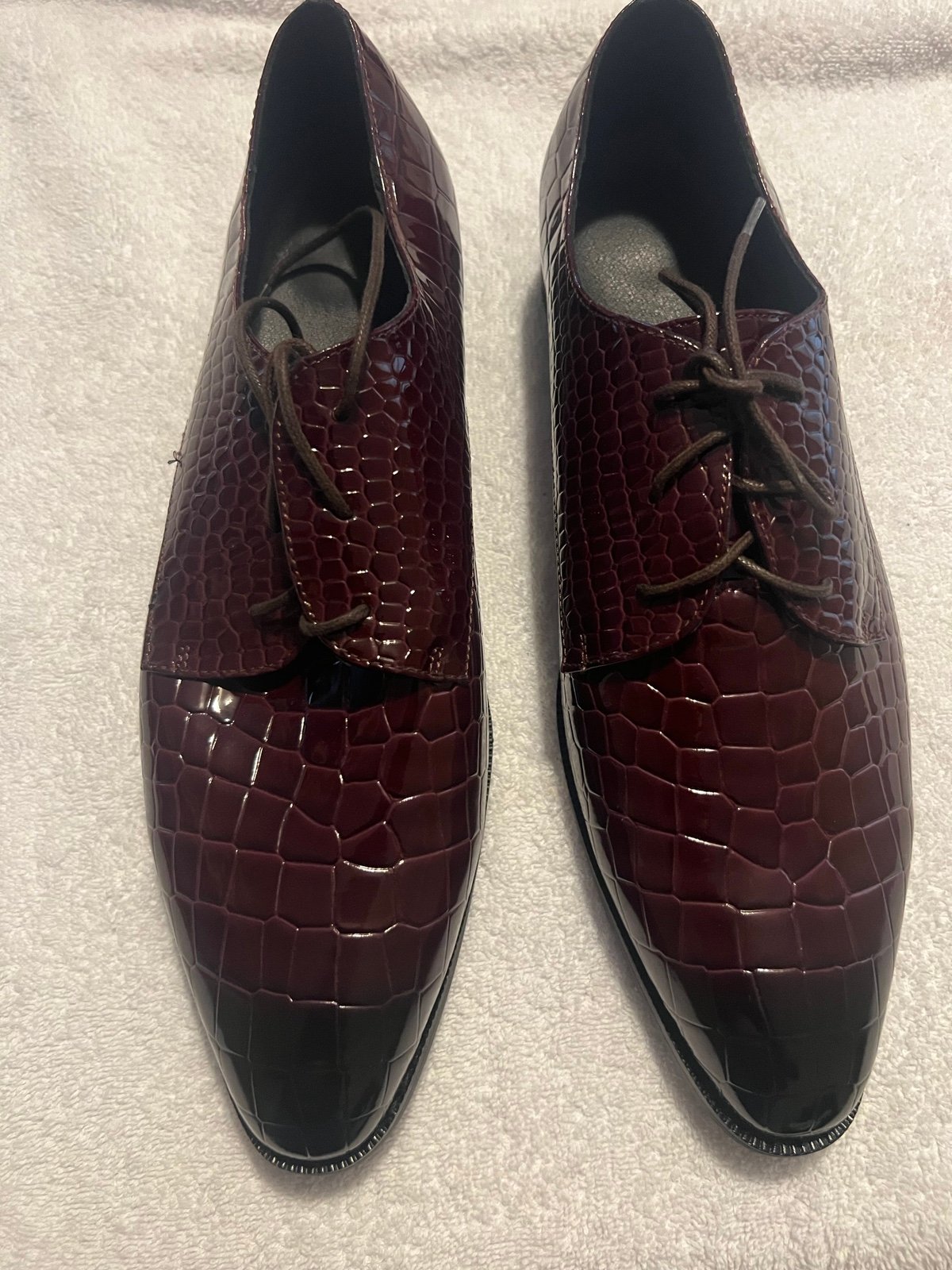Men's Oxfords Derby Retro Formal Dress Shoes Vintage Classic British Burgundy