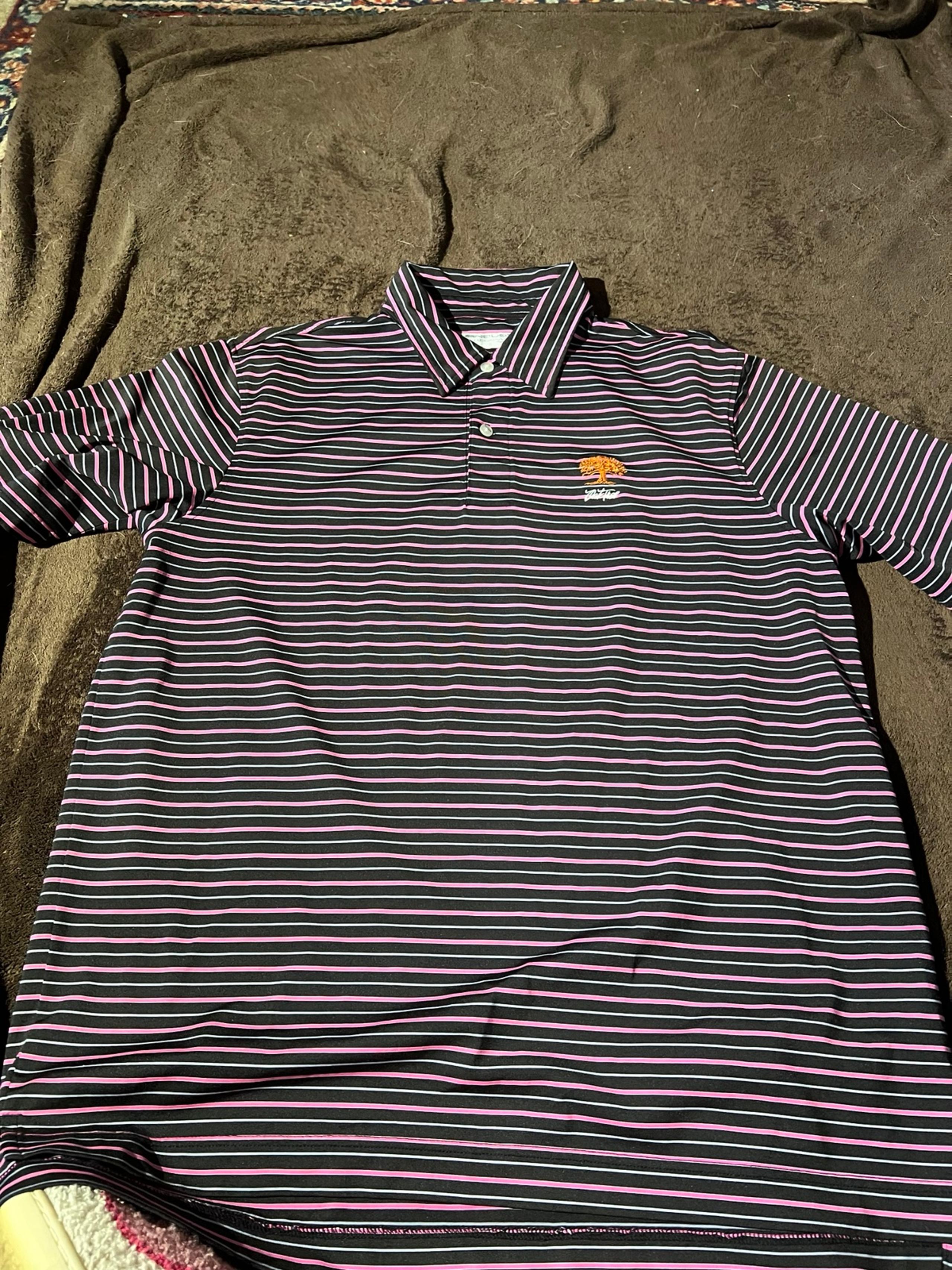 Carnoustie Medium Oaktree Country Club Striped Athletic Golf Polo Shirt