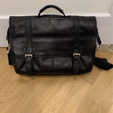 Kenneth Cole Black Leather Work Bag