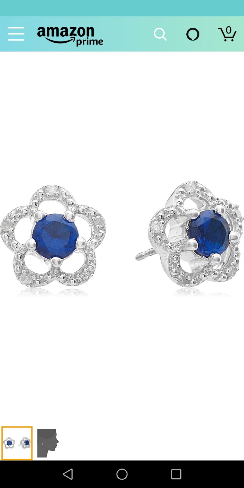 Blue sapphire flower earrings