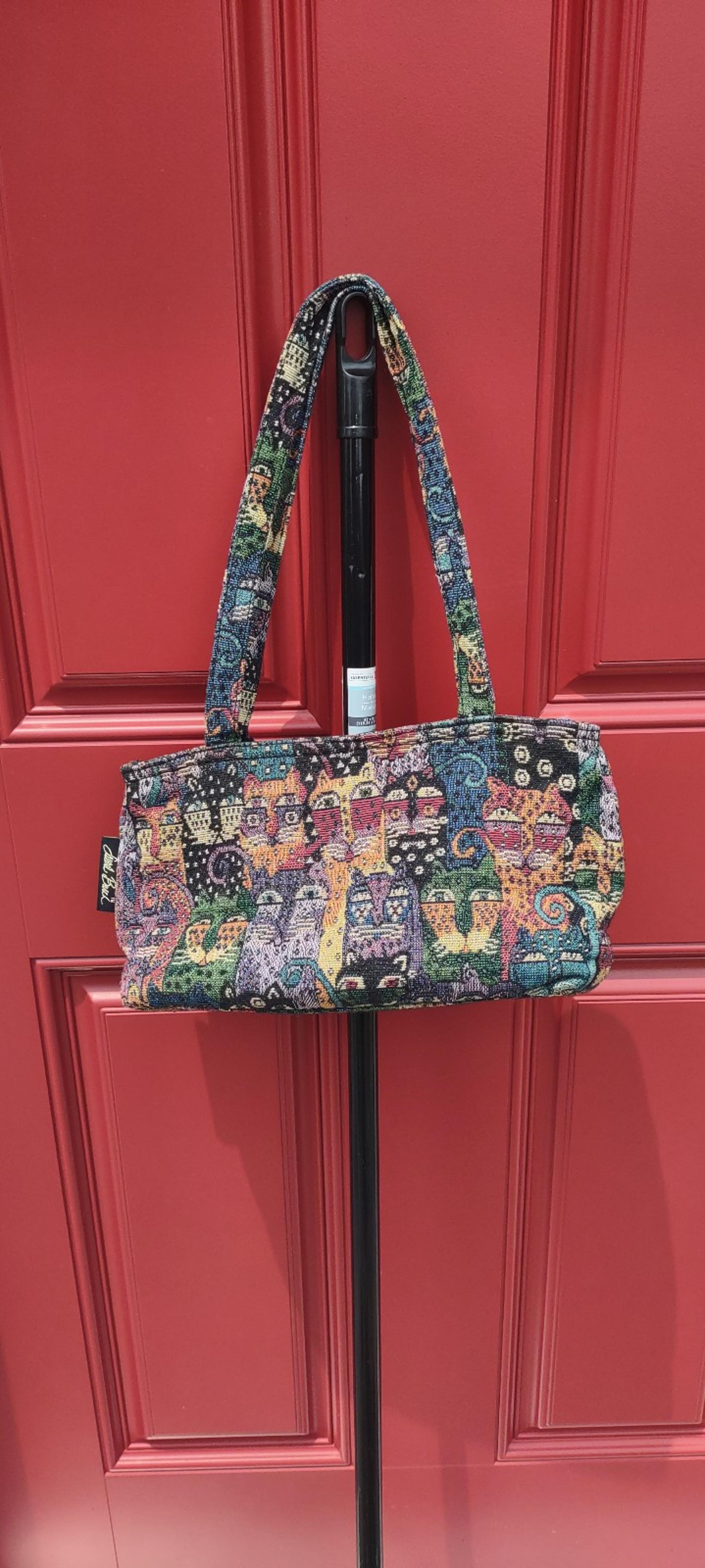 Cat Tapestry Purse All Cats Shoulder Bag Handbag 11 x 6.5 Cute! - Laurel Burch