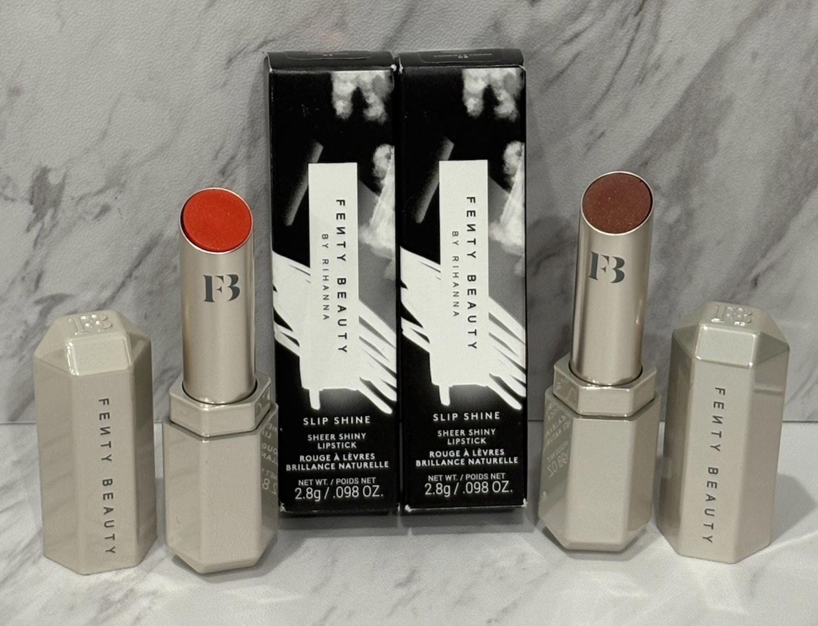 2 Fenty Beauty Slip Shine Sheer Shiny Lipstick 03 Tang Thang, 08 Cookies & Cocoa