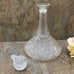 Vintage Cut to Clear Etched Glass Bohemian Crystal 11.5 Decanter