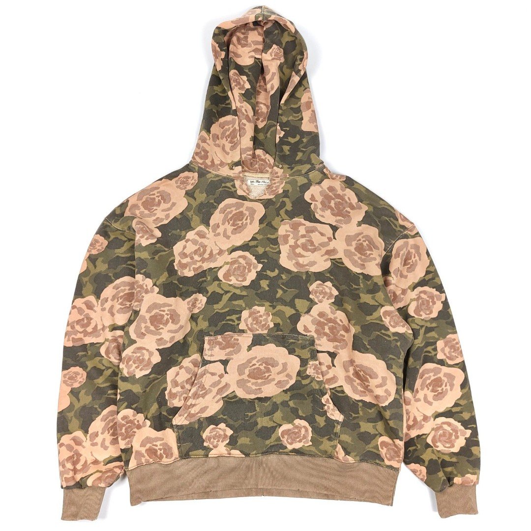 FREE PEOPLE Its A Vibe Oversized Fleece Hoodie Sweater in Earth Rose Combo Small