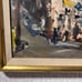 Original oil painting on board, European Cityscape, Unsigned, Framed