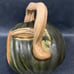 PATRICIA GARRETT Great Impressions Pottery ACORN SQUASH Teapot &Teacup 1990s HTF