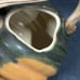 PATRICIA GARRETT Great Impressions Pottery ACORN SQUASH Teapot &Teacup 1990s HTF