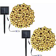 Solar USB Outdoor String Christmas Lights72Ft 200 LED 8 Modes (2 pack)warm white