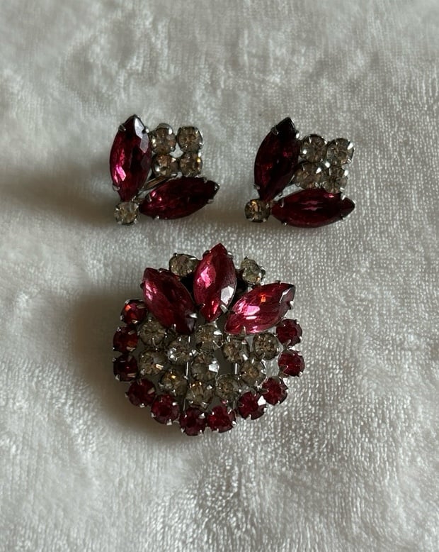 Vintage Brooch and Earring Set