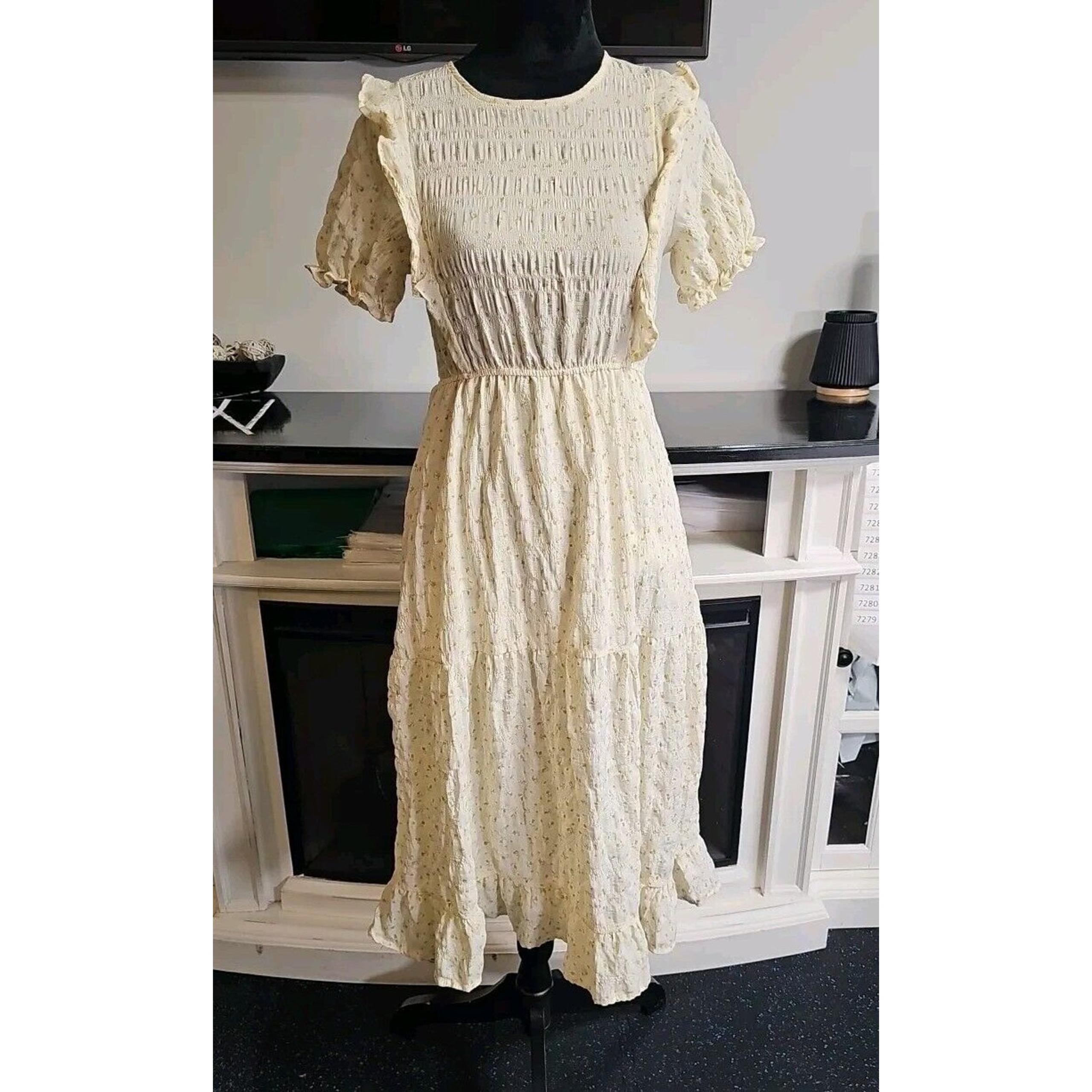 Hayden Los Angeles Dress Womens Small Midi Length Cottagecore Tiered