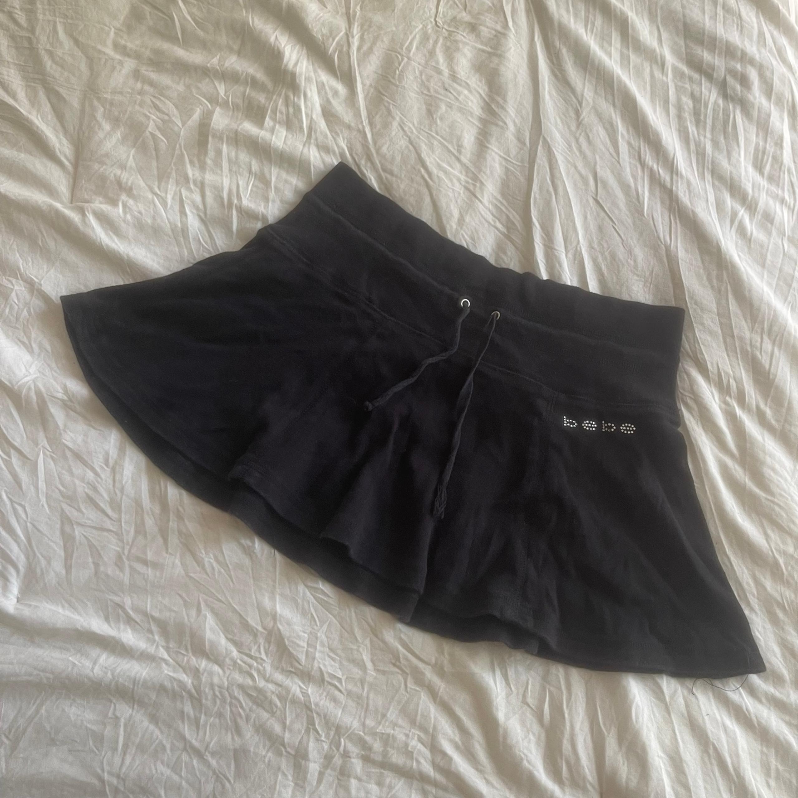 Y2K BEBE McBling Rhinestone Jersey mini skirt