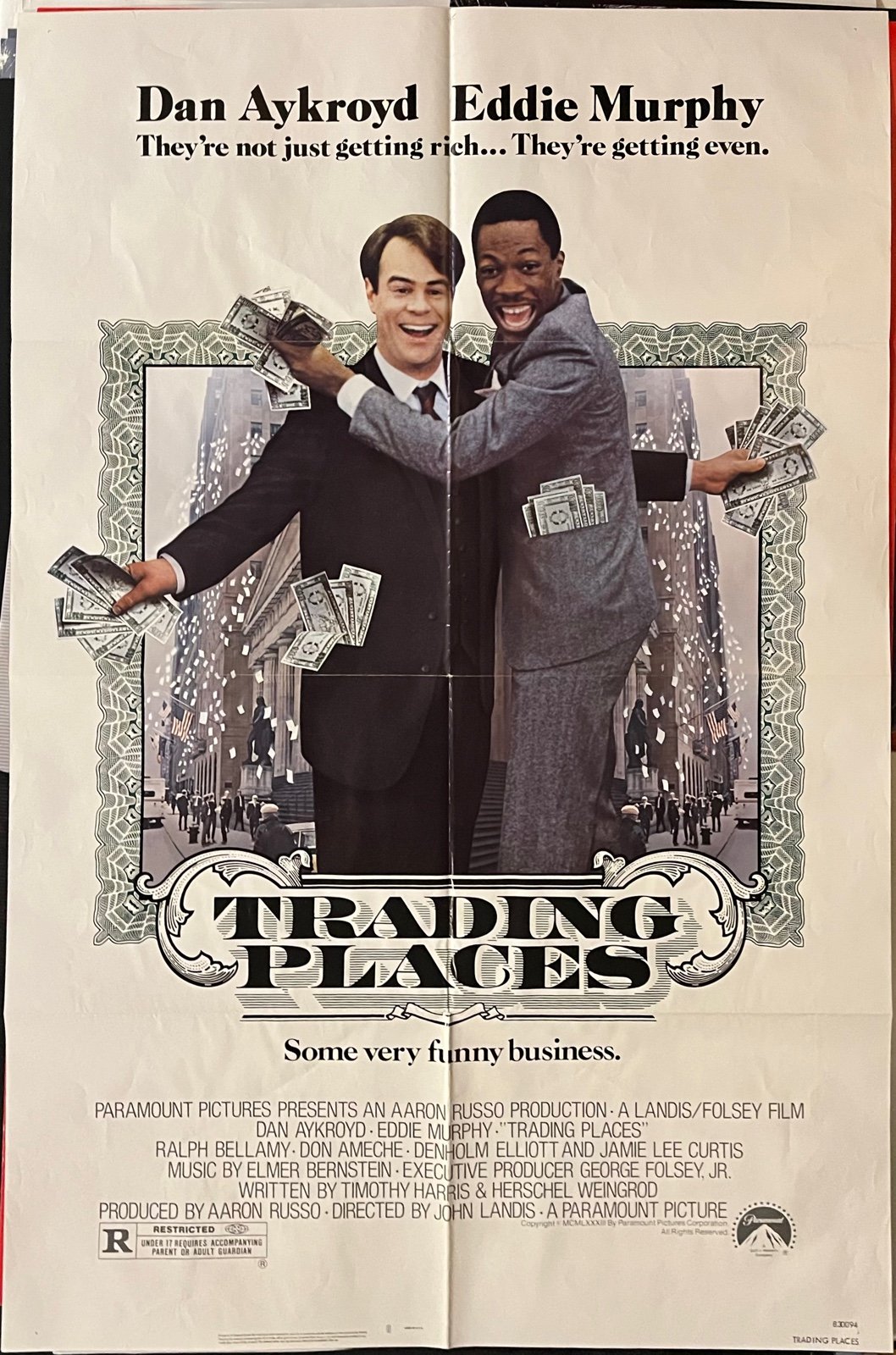 Trading Places (1984) Original One Sheet Movie Poster 27x41 Vintage Eddie Murphy