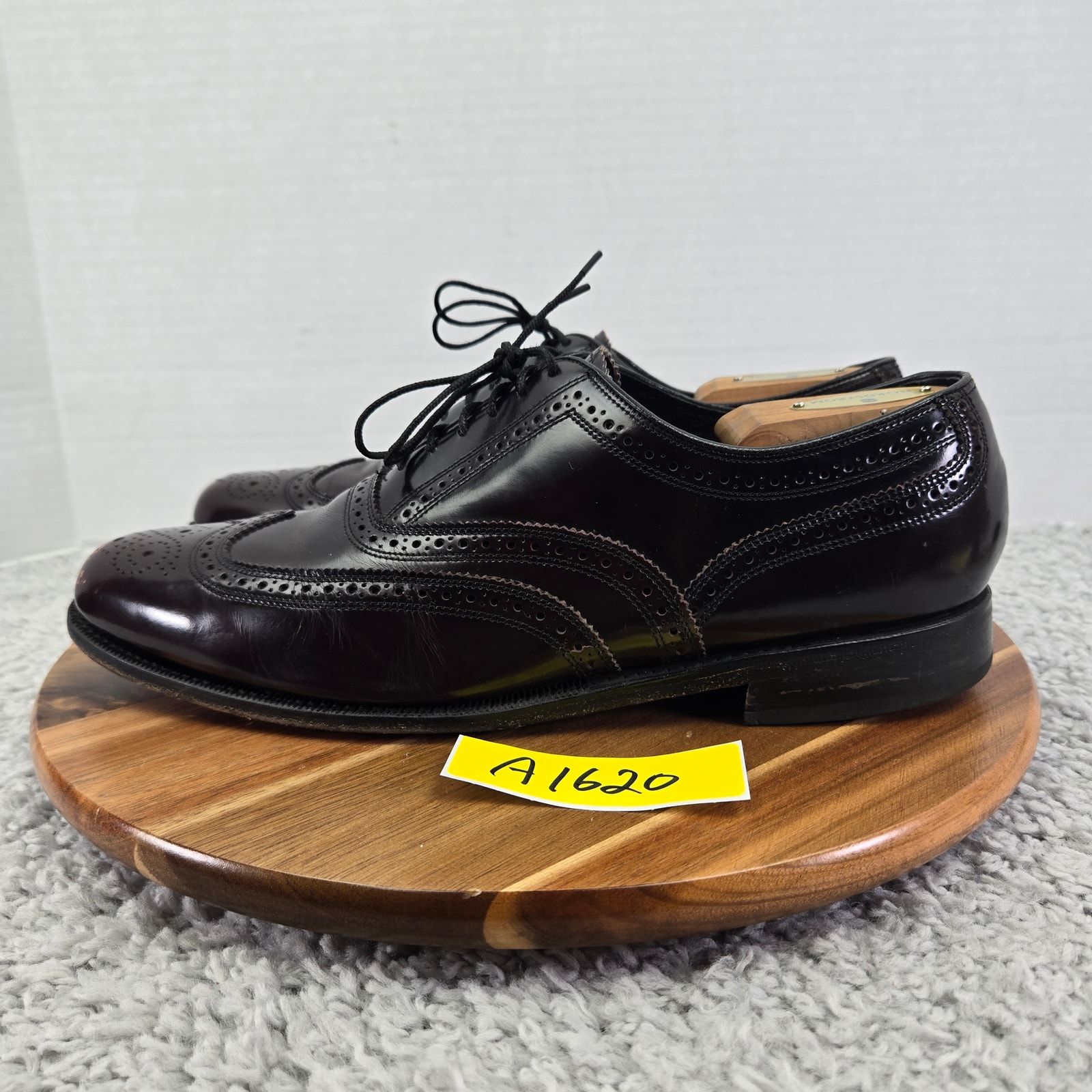 Florsheim Burgundy Leather Business Wingtip Brogue Oxford Dress Shoes Mens 9.5 E