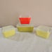 VTG Set Of 4 Pyrex Ovenware (3) 501-B 1-1/2 C & (1) 502 1-1/2 Pt. W/Lids Dishes
