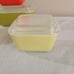 VTG Set Of 4 Pyrex Ovenware (3) 501-B 1-1/2 C & (1) 502 1-1/2 Pt. W/Lids Dishes
