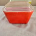 VTG Set Of 4 Pyrex Ovenware (3) 501-B 1-1/2 C & (1) 502 1-1/2 Pt. W/Lids Dishes