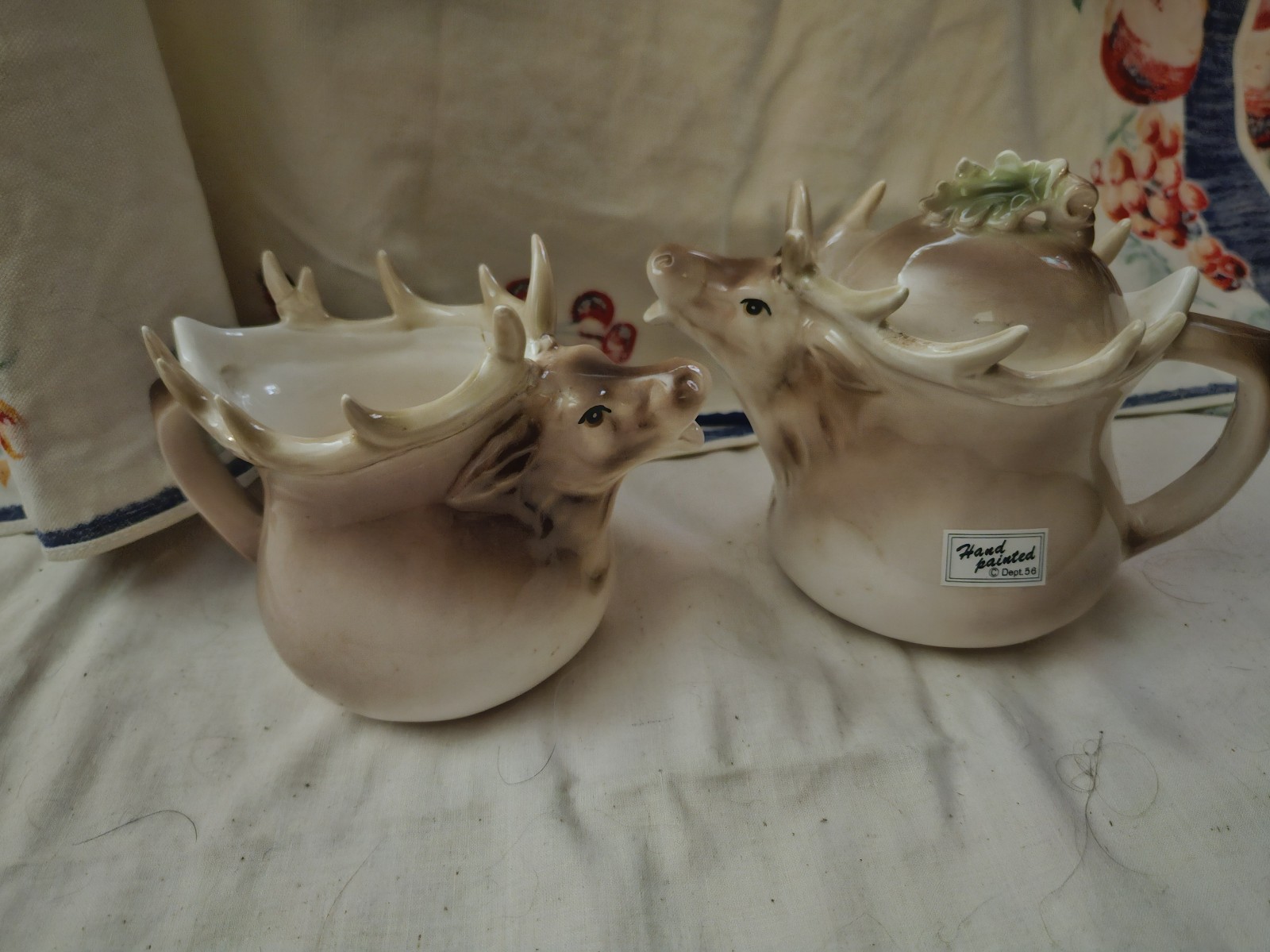 Vintage dept 56 stag creamer sugar