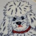 Vintage Needlecraft Poodle Dog 14 Wall Hanging on Muslin Handmade