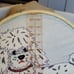 Vintage Needlecraft Poodle Dog 14 Wall Hanging on Muslin Handmade