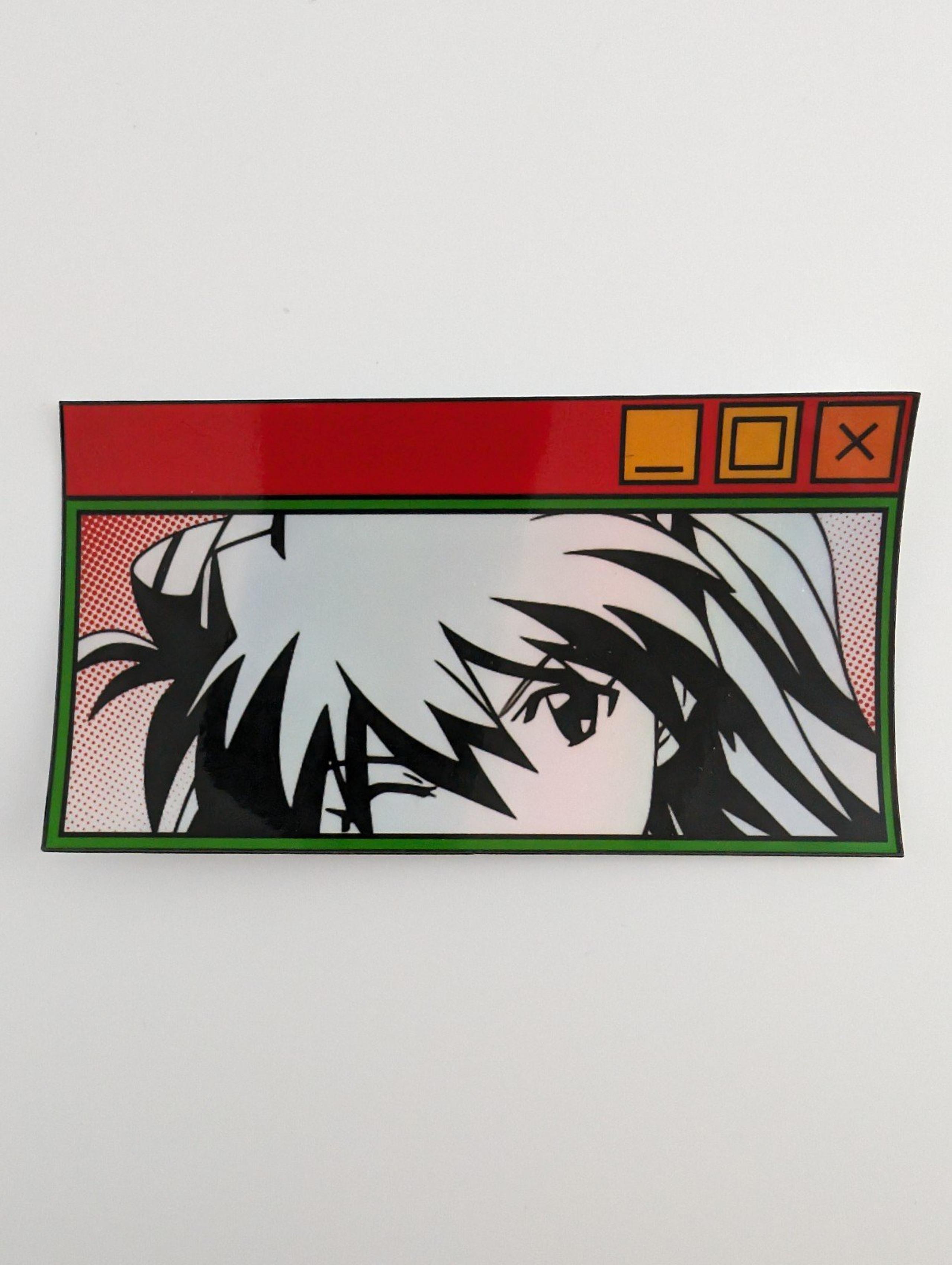 Asuka Neon Genesis Evangelion Vaporwave Holographic Sticker Set of 3