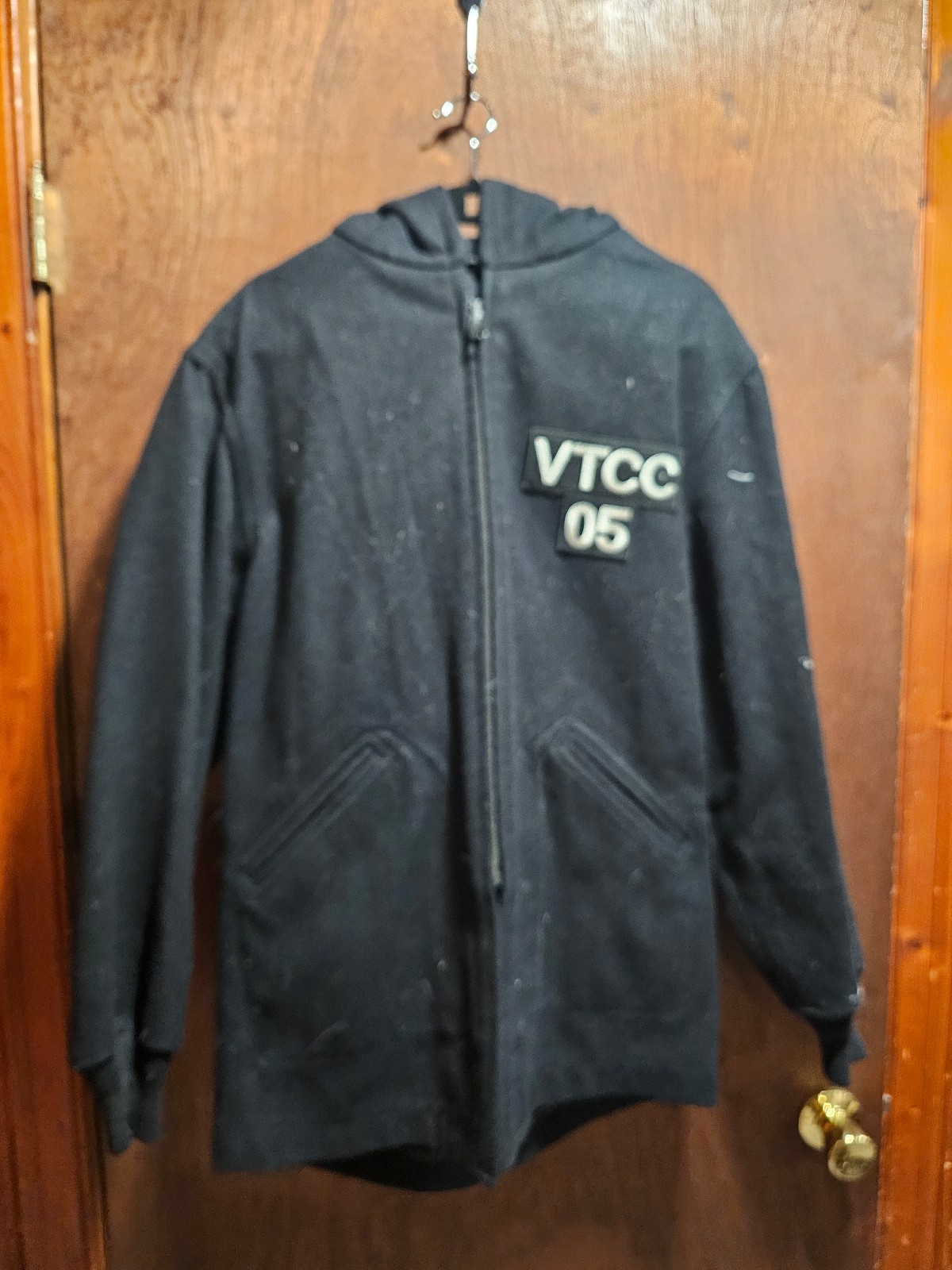 heavy black wool parka