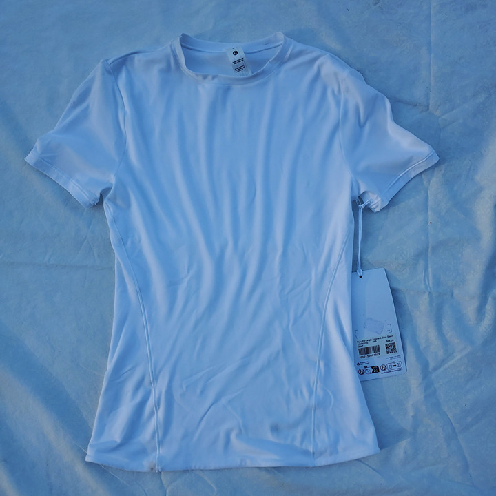 Lululemon Wundermost Ultra Nulu Hip-Length Crew Short-Sleeve Shirt White - Sz XS