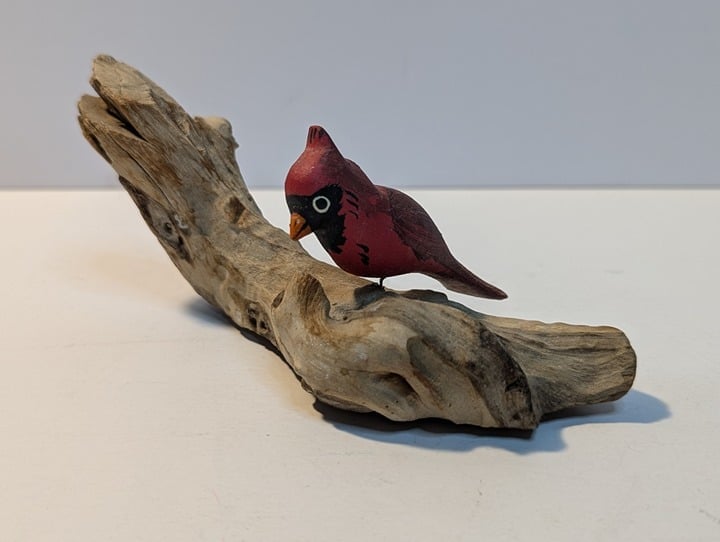 Vintage Cardinal on Driftwood
