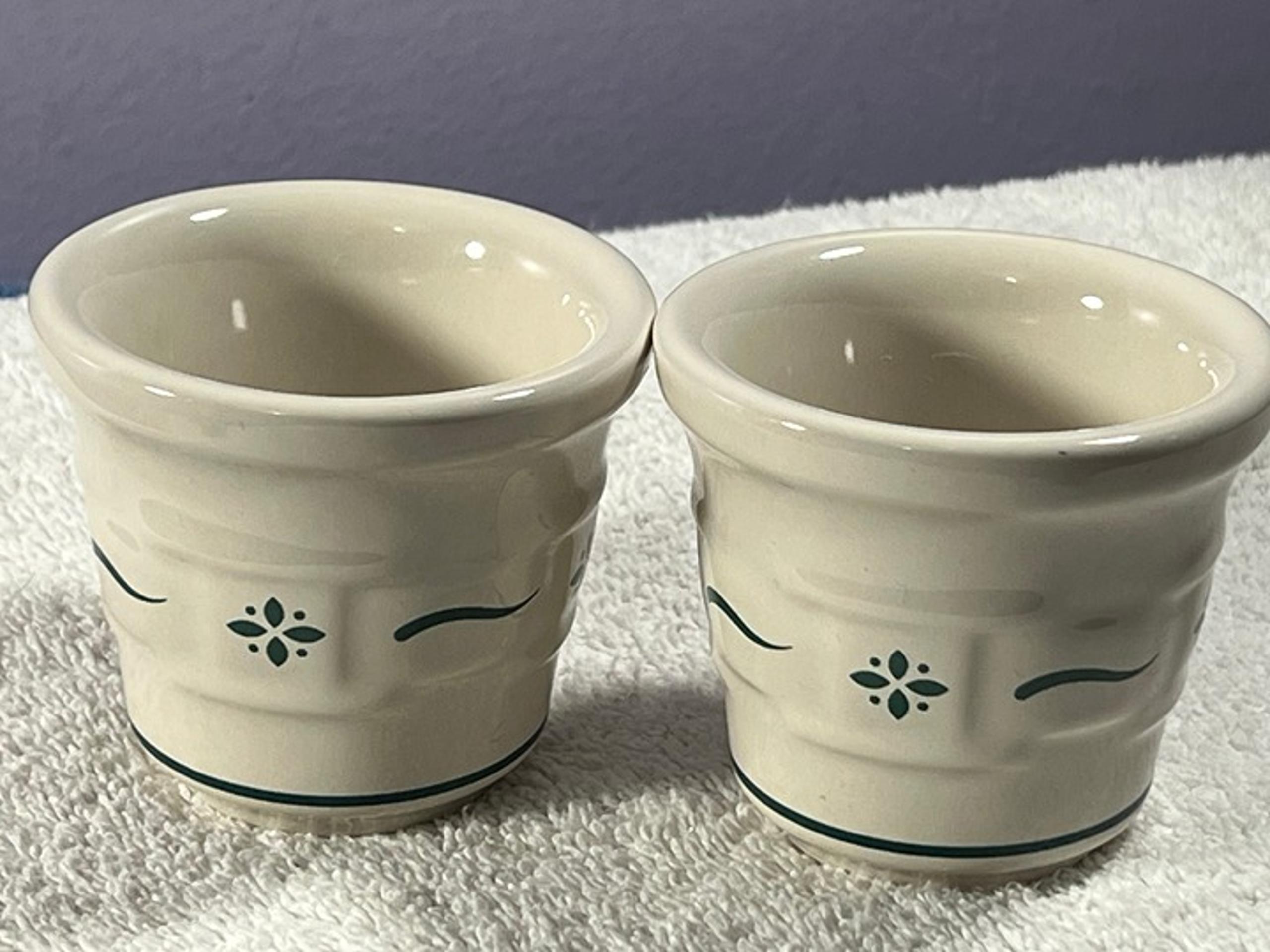 Longaberger woven traditions heritage green set of 2 votive candle holders