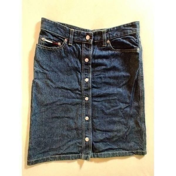 VINTAGE TOMMY JEANS HILFIGER Y2K BUTTON FRONT WOMENS SKIRT SIZE 7