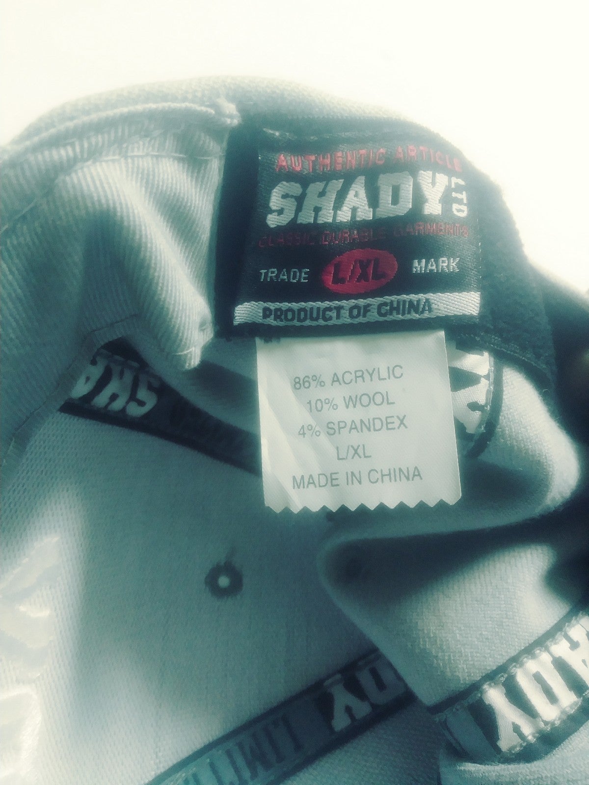 Shady Limited LTD by Eminem Gray and White L/XL Hat with Embroidered 8 - detail