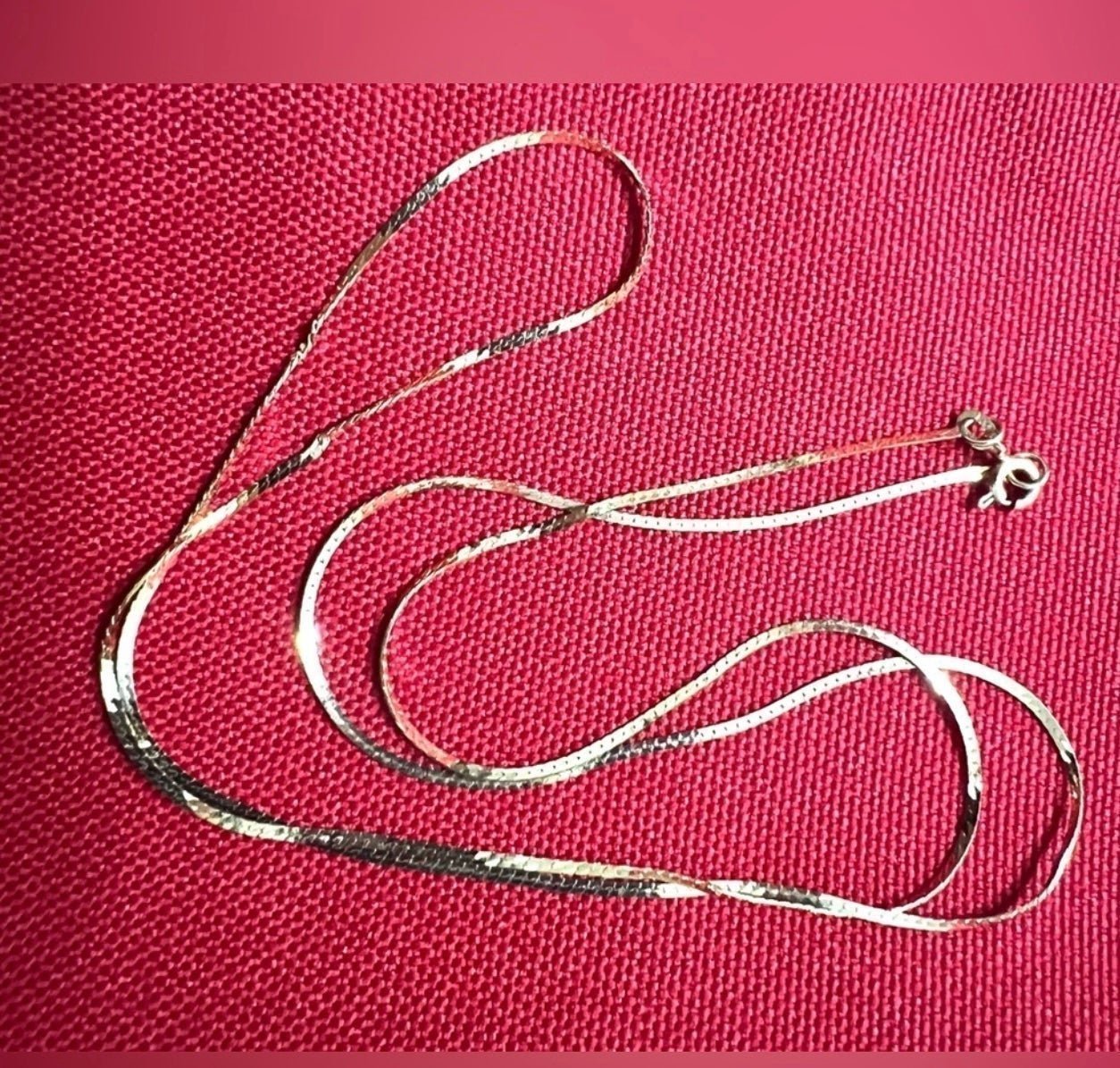 14k Yellow Gold Flat Herringbone Italian Chain Necklace 24.1”