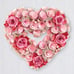 NEW Wooden Pink and Red Roses Heart-Shaped Wreath