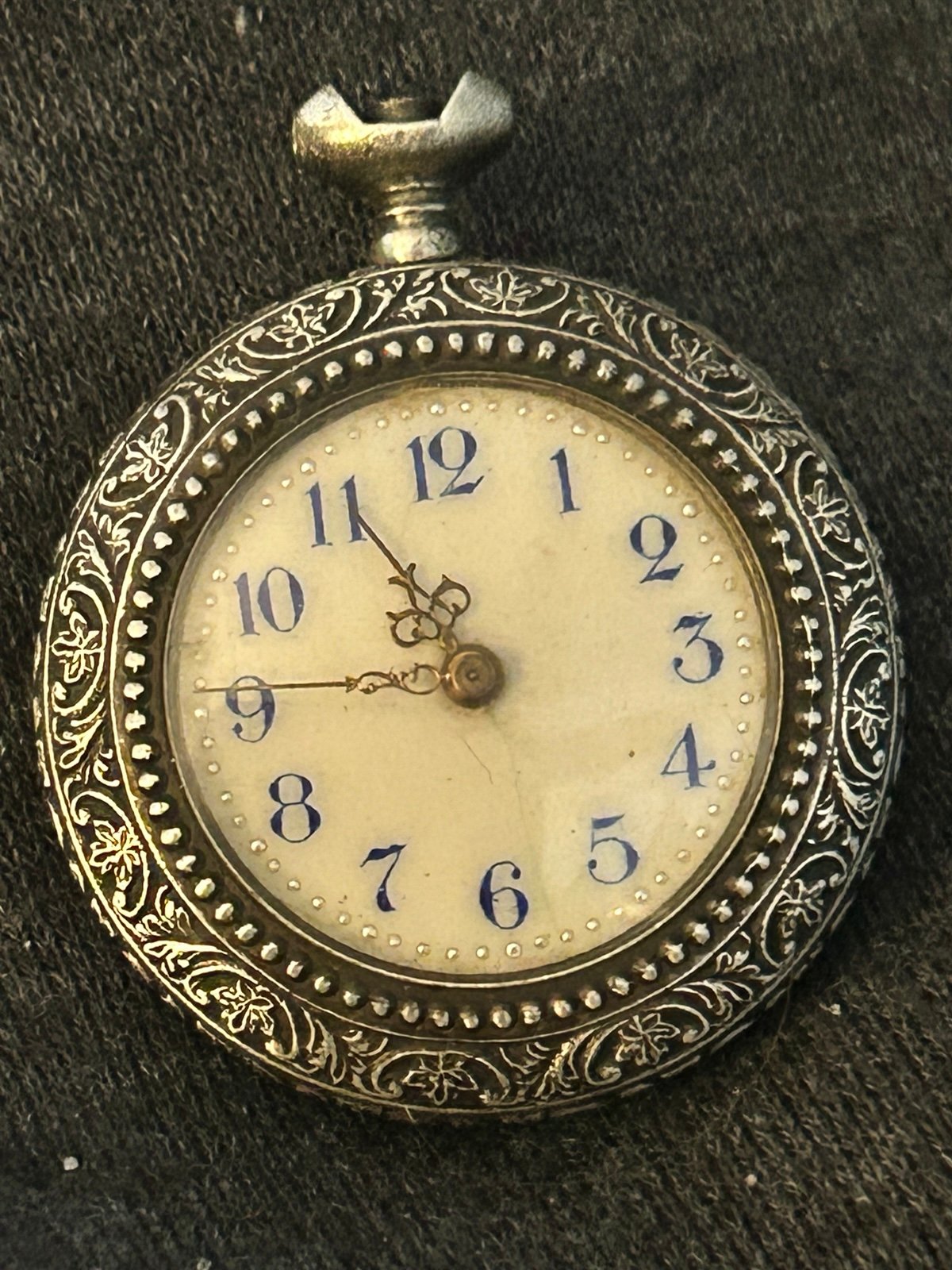 N.E.W.CO. GAVOUR STERLING SILVER OPEN FACE POCKET WATCH , AS IS #729