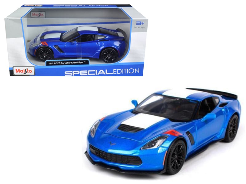 2017 Chevrolet Corvette Grand Sport Blue Metallic 1/24 Diecast Model Car by Mais
