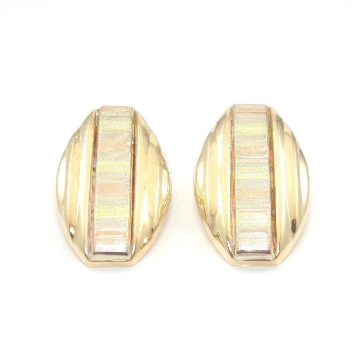 14K GOLD TRI-GOLD EARRINGS