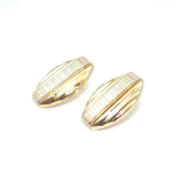14K GOLD TRI-GOLD EARRINGS
