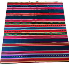 Mexican serape vintage textile 52 x 54 stunning vibrant color details, patterns