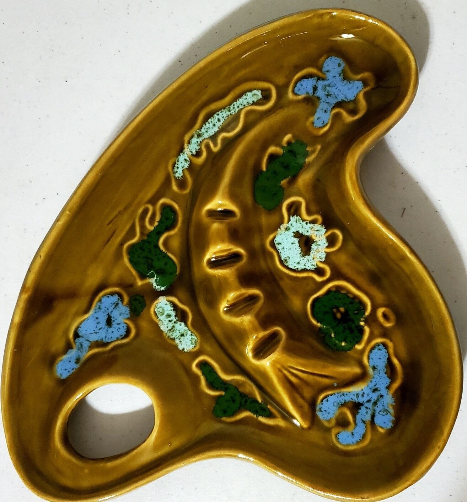 Collectible Vintage Artist Palette Ashtray | Mid-Century Modern Decor Piece