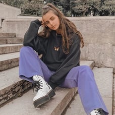 Mid-length butterfly sweater hoodie