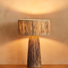 Natural and Black raffia lamp, raffia lampshade, Handmade in Rattan,wicker shade