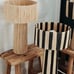 Natural and Black raffia lamp, raffia lampshade, Handmade in Rattan,wicker shade