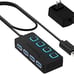 SABRENT 4 Port USB 3.0 Hub with Individual LED Lit Power Switches,
