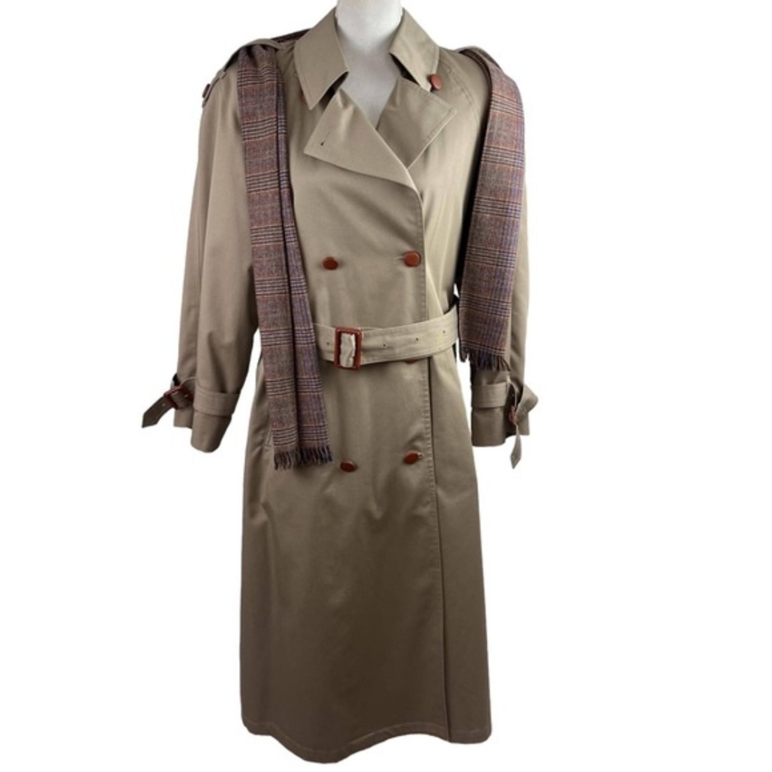 Vintage Classic Misty Harbor Lined Trench Coat 12 Petite Belted Double Breasted