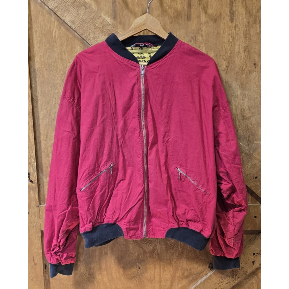 Vintage TexMex Red Jacket Coat Size XL Lined 100% Baumwolle Cotton