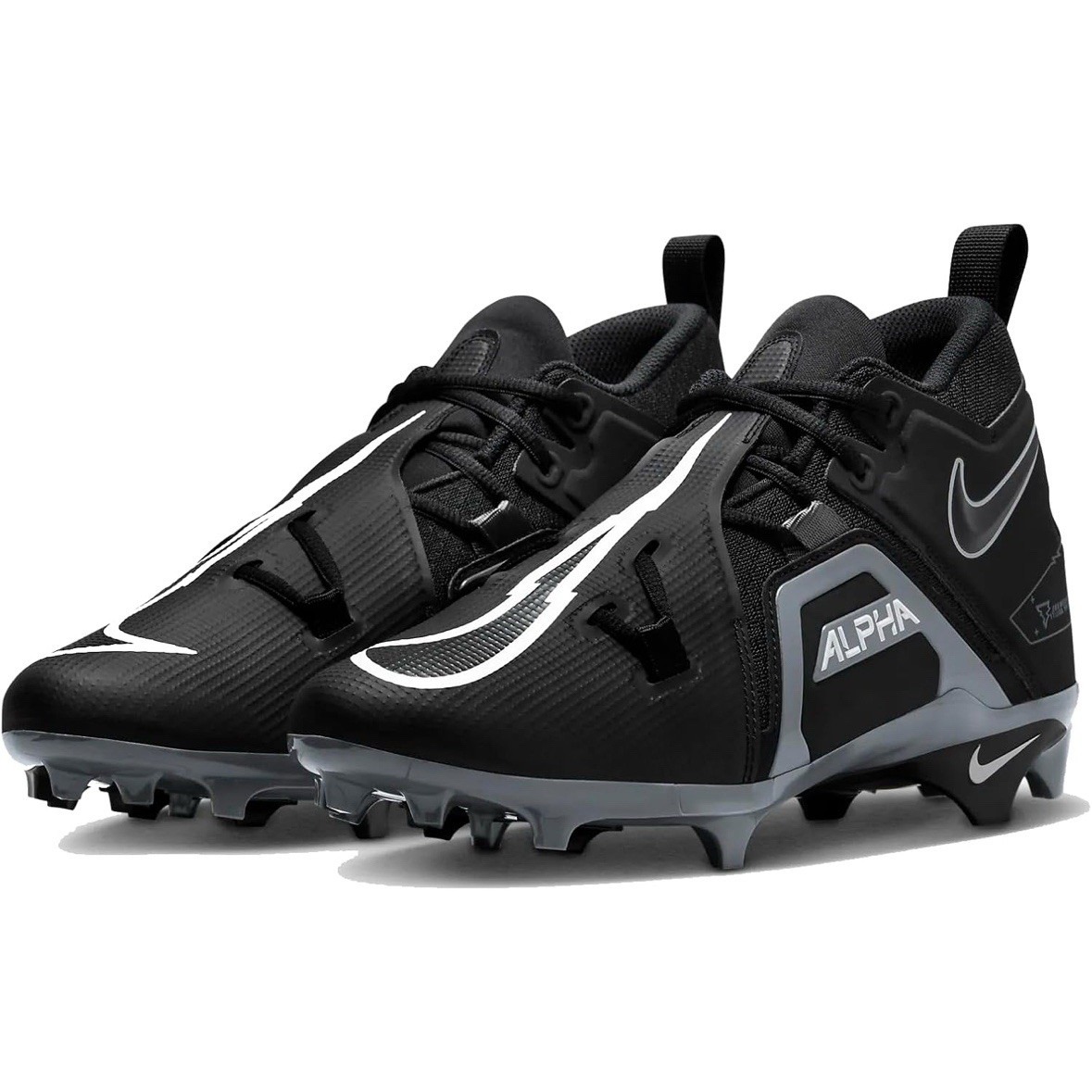 Nike Mens Alpha Menace Pro 3 Mid Football Cleats CT6649-010 Black / Grey Size 7