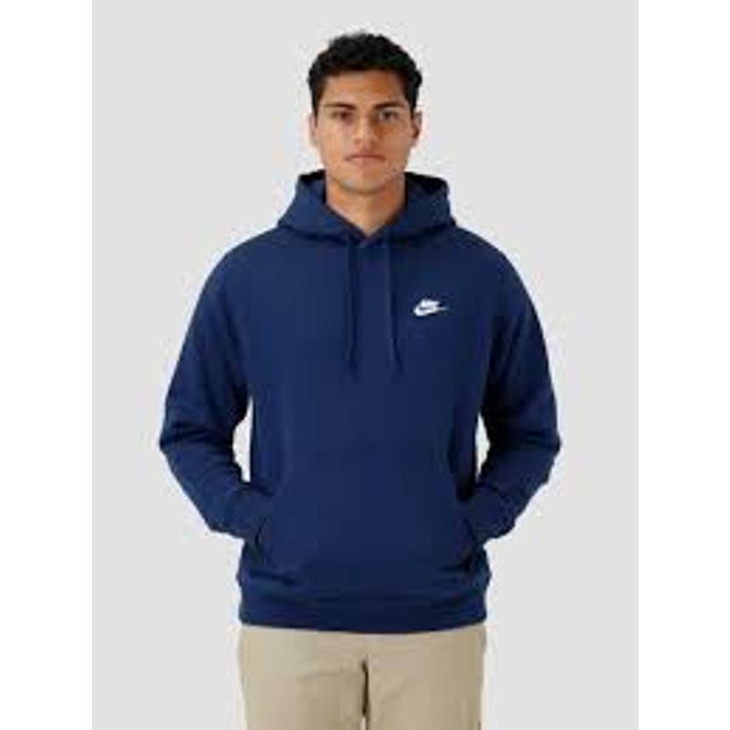 Nike Club Hoodie Fleece Pullover Embroidered Logo Adjustable Midnight Blue XXL