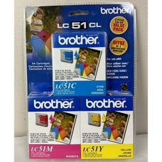 2006 Brother LC 51 CL Inkjet Cartridge Set NEW SEALED blue pink yellow printer