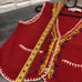 Vtg Star Cody knit vest cardigan beaded Native American look 80% silk