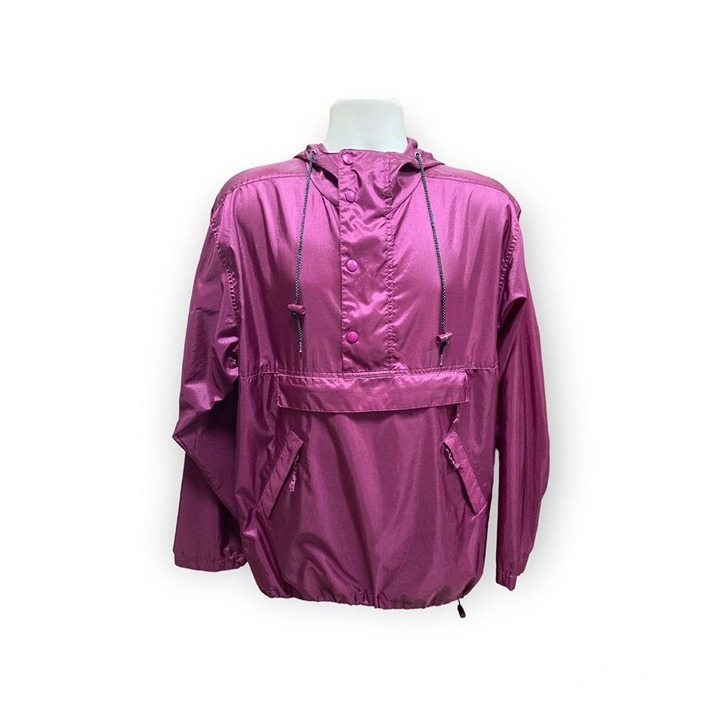 Eddie Bauer Sac Anorak Maroon Rain Pullover Jacket Size M